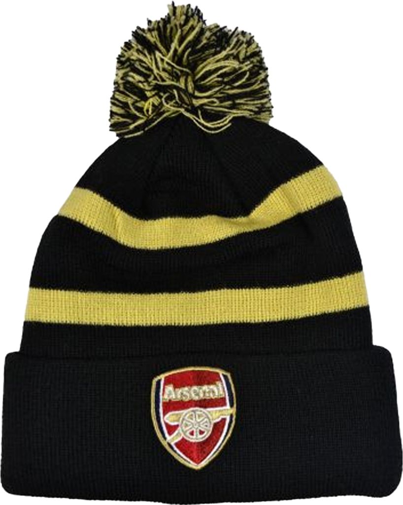 Arsenal FC - "Cannon" Mütze Bommel BS5763 (Einheitsgröße) (Schwarz/Gold)
