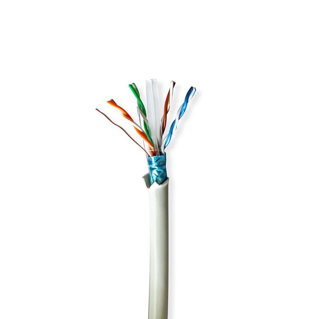 Nedis Netzwerk-Kabel Rollen - CAT6 - Solid - F/UTP - Reines Kupfer - 50.0 m - Innen - Rund - LSZH - Grau - Pull Box - ausziehbar