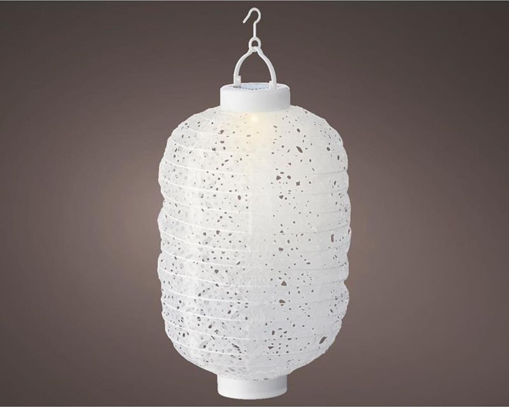 Lumineo LED-Solarlaterne ø20-h30cm weiß