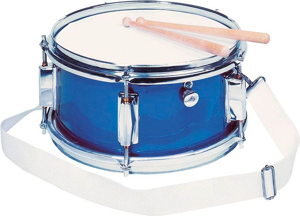 goki 14015 Spielmannszugtrommel mit Snare, blau