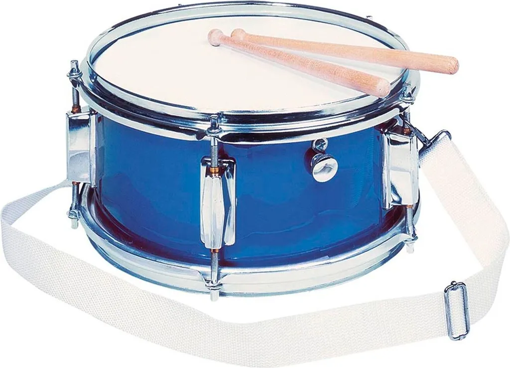 Tambour de fanfare goki 14015 pour éveil musical et défilé bleu