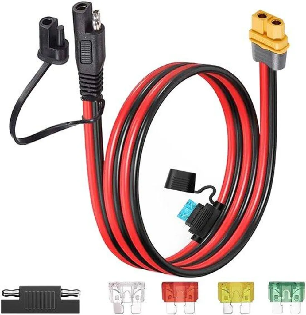 Câble de Connexion SAE 60 cm Solaire 10 AWG avec Porte-Fusible Étanche