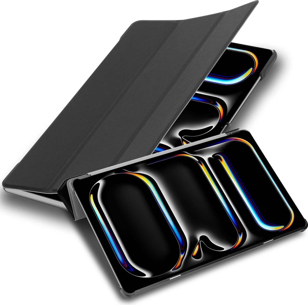 Cadorabo Hülle für Apple iPad 13 Pro 2024 Schutzhülle in SATIN SCHWARZ Tablet Hülle Case Cover Book Etui