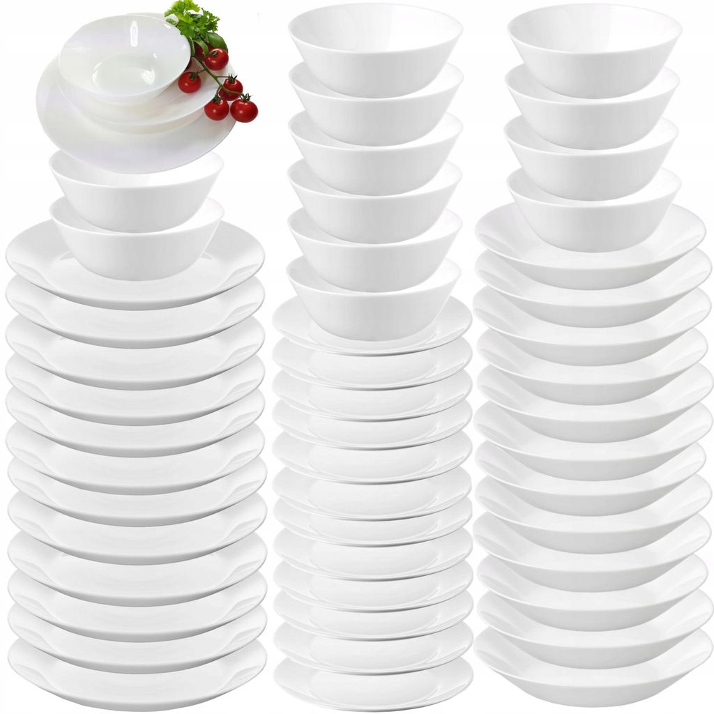 Tafelservice IKEA OFTAST 48-teilig aus gehärtetem Glas für 12 Personen