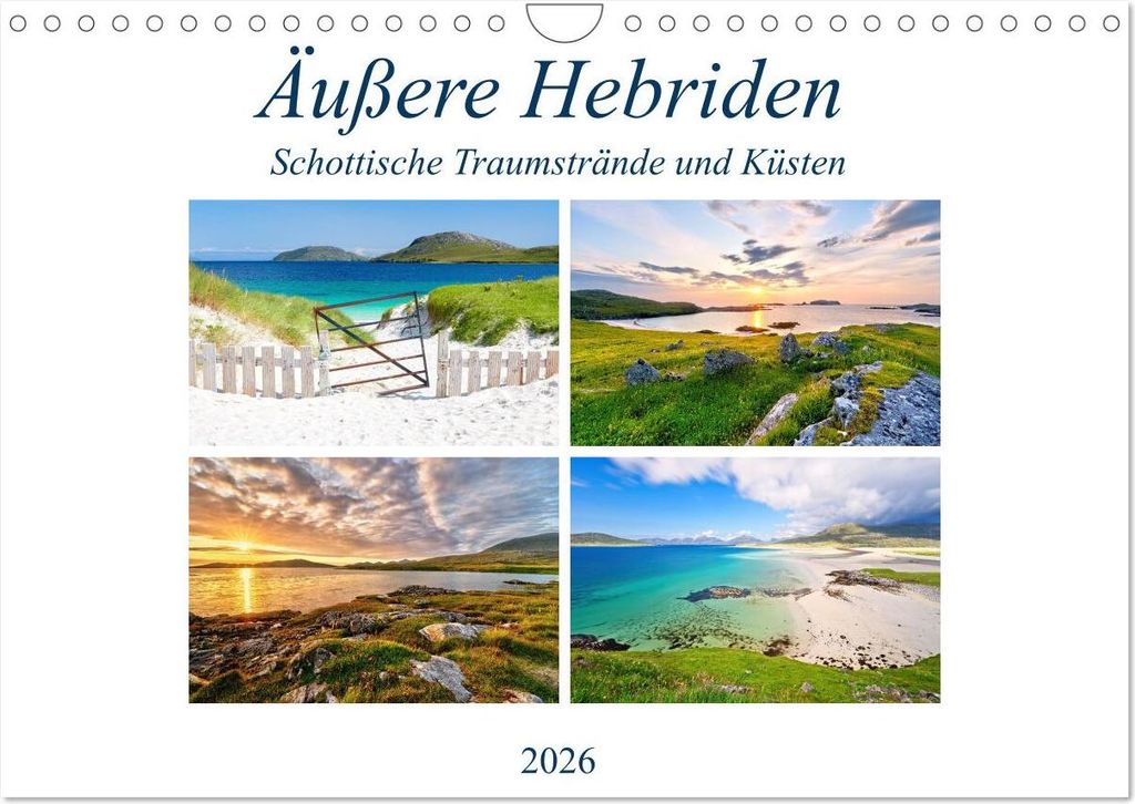 Äußere Hebriden - Schottische Traumstrände und Küsten (Wandkalender 2026 DIN A4 quer), CALVENDO Monatskalender