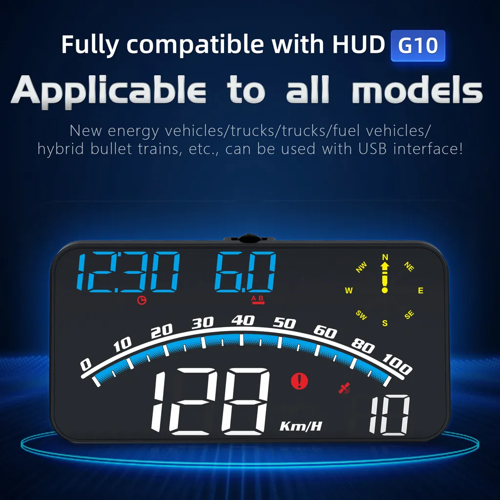 Tachimetro Digitale G10 HUD GPS - Allarme Velocità e Fatica Universale - 1