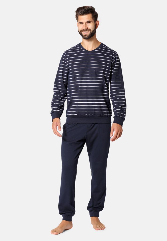 Ladeheid Herren Schlafanzug Zweiteiler Langarm Pyjama lang Produktbild 