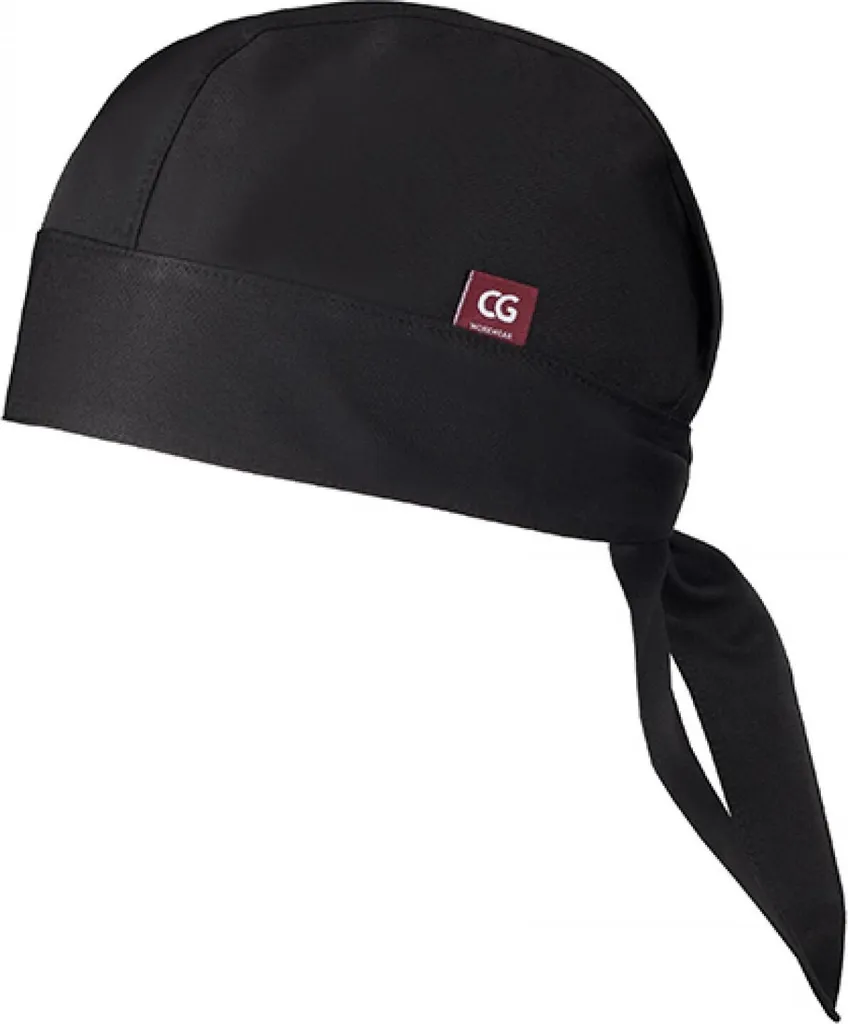 Stock Cappello Cuoco Nero CG Workwear 00185-01 | Bandana Regolabile