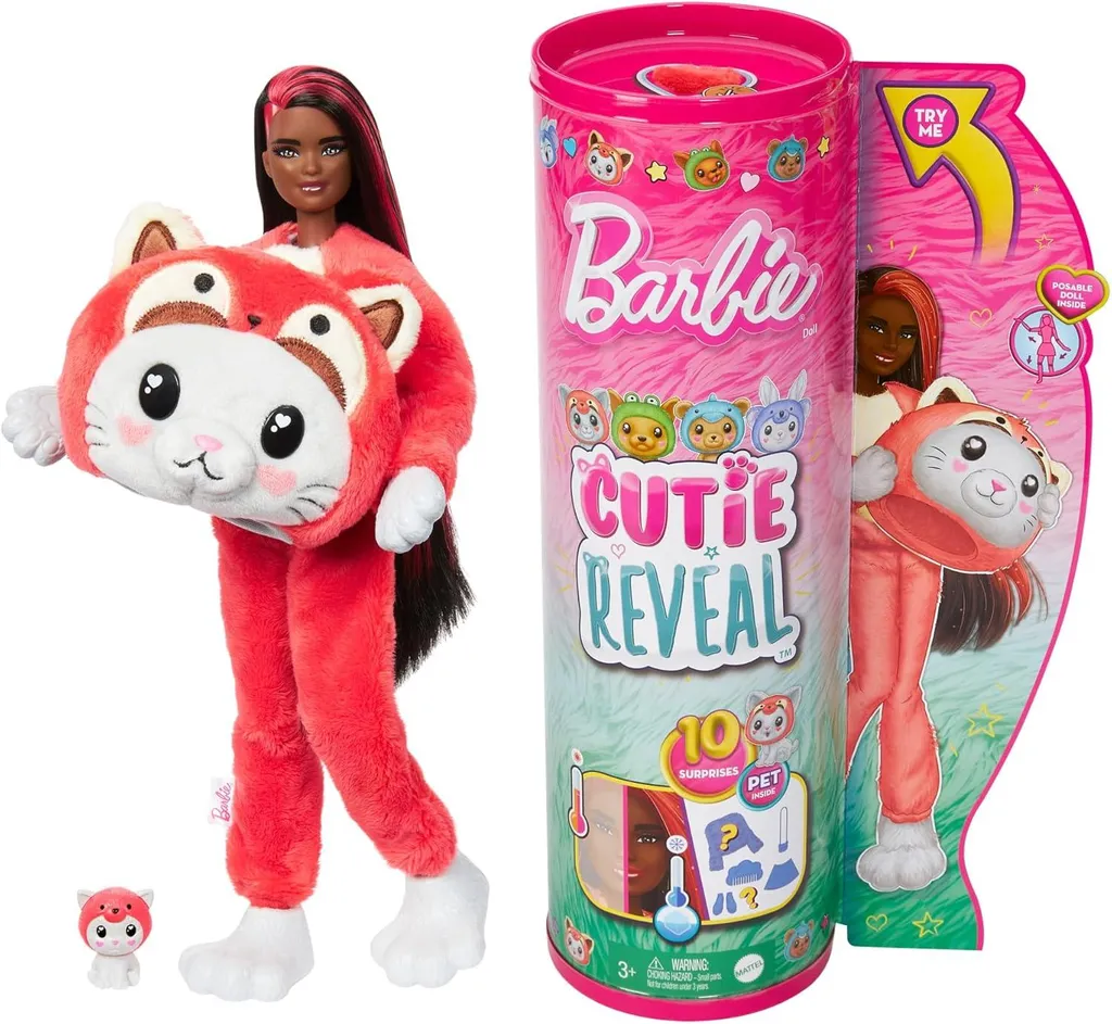 Cadeau Enfant Barbie Color Reveal Panda Chat HRK23 Jeu Créatif