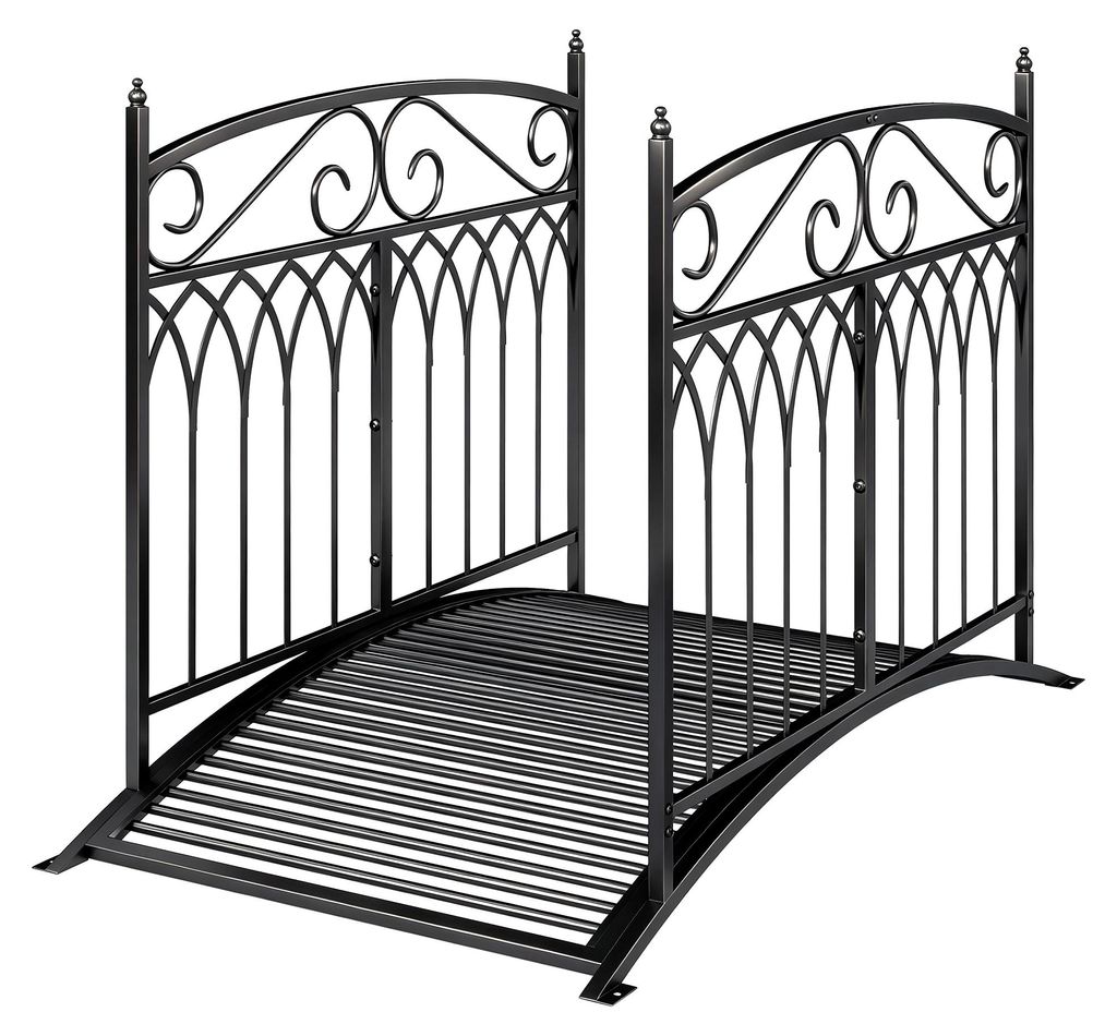 Outsunny metalen tuinbrug, 135,5 cm, brug voor vijvers met Productafbeelding 