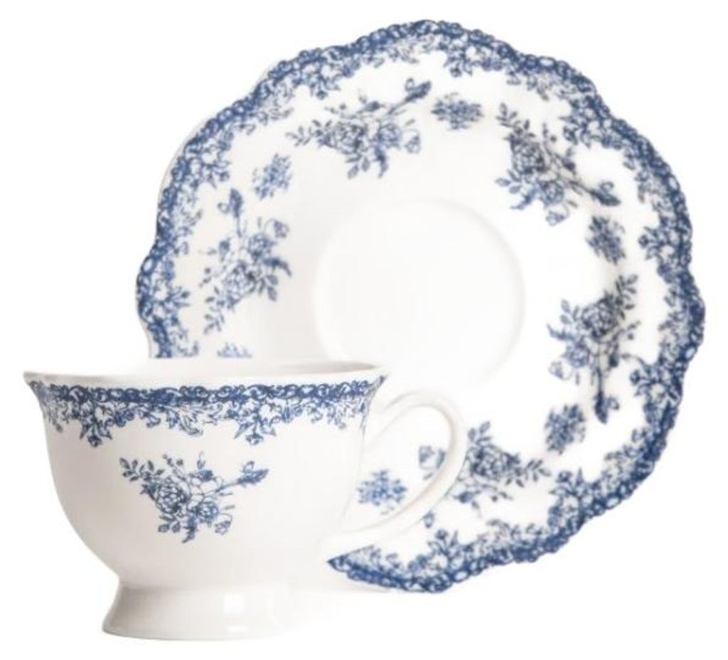 HOMLA Filiżanka ze spodkiem LOURRY porcelanowa granatowa Zdjęcie produktu 