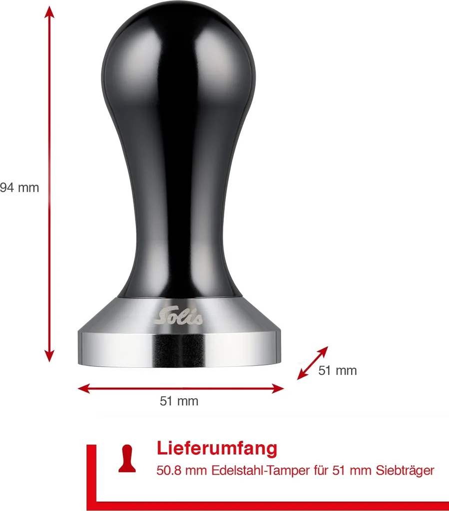 Tasseur 51 mm Solis - Améliorez l'Extraction de votre Espresso Maison