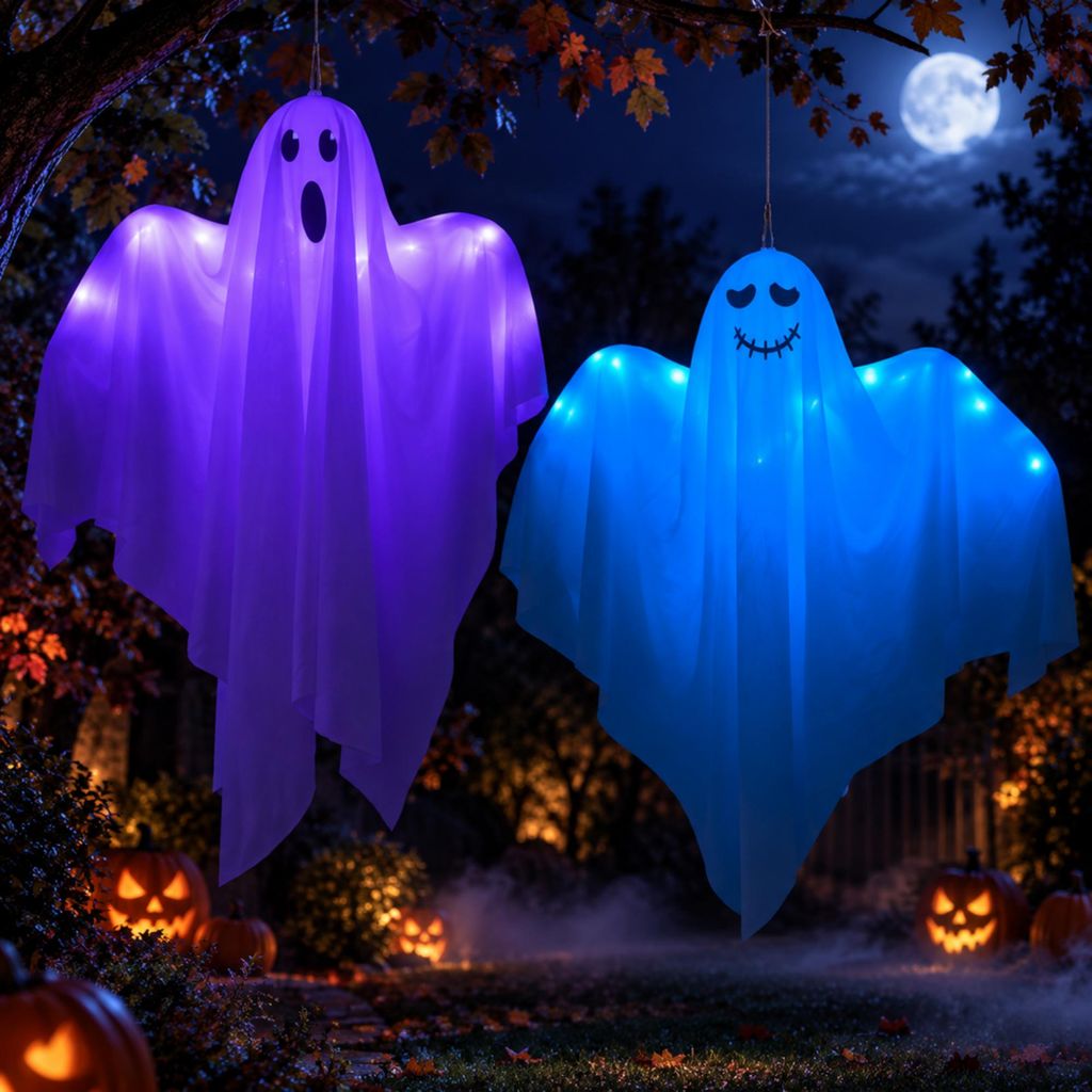 Halloween Deko Geister 2er Set, zwei verschiedene Produktbild 