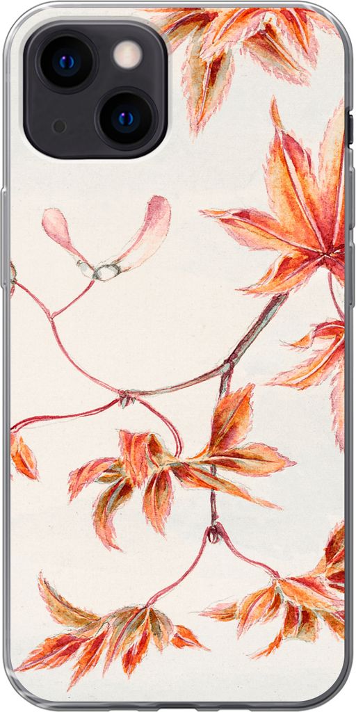 MuchoWow Handyhülle Schutzhülle Hülle für Telefoonhoesje iPhone 13 mini Japanischer Ahorn - Herbst - Vintage Silikon Softcase Handy Hülle - ...