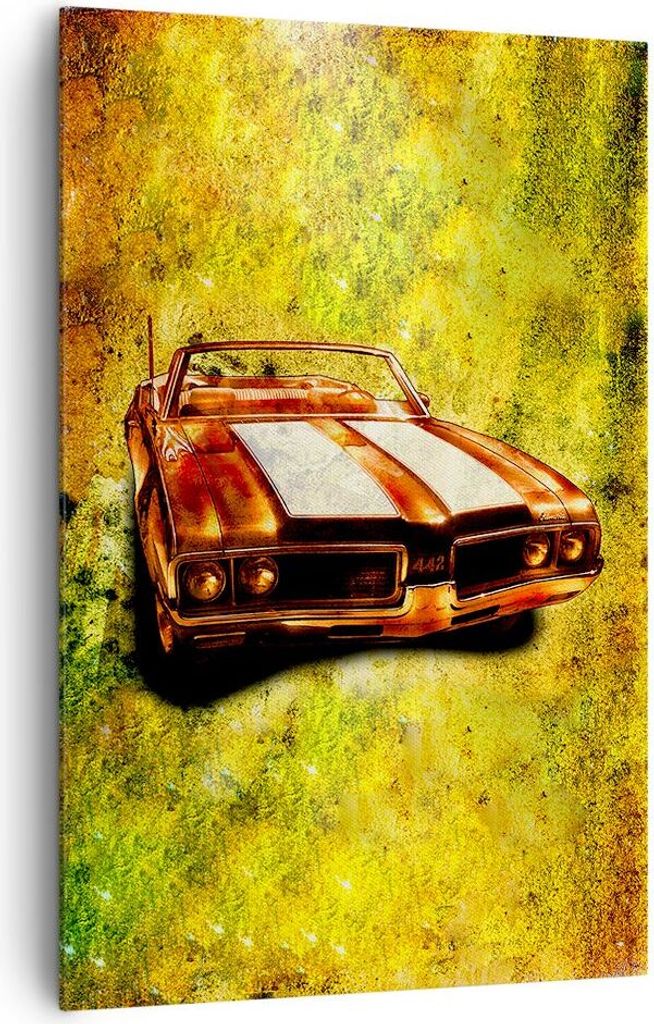 Bild auf Leinwand - Leinwandbild - Einteilig - Auto Geschwindigkeit Cabriolet - 80x120cm - Wand Bild - Wandbilder - Leinwanddruck - Wanddekoration ...