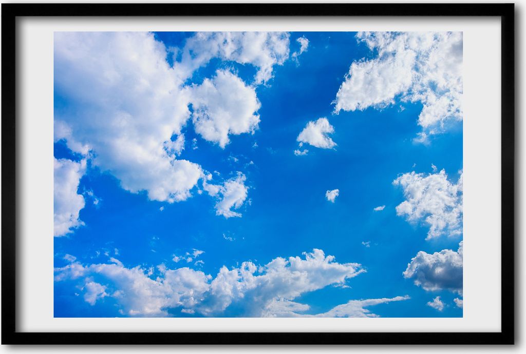 Bild 60x40 MDF-Rahmen, Wandkunst Wolken im Himmel