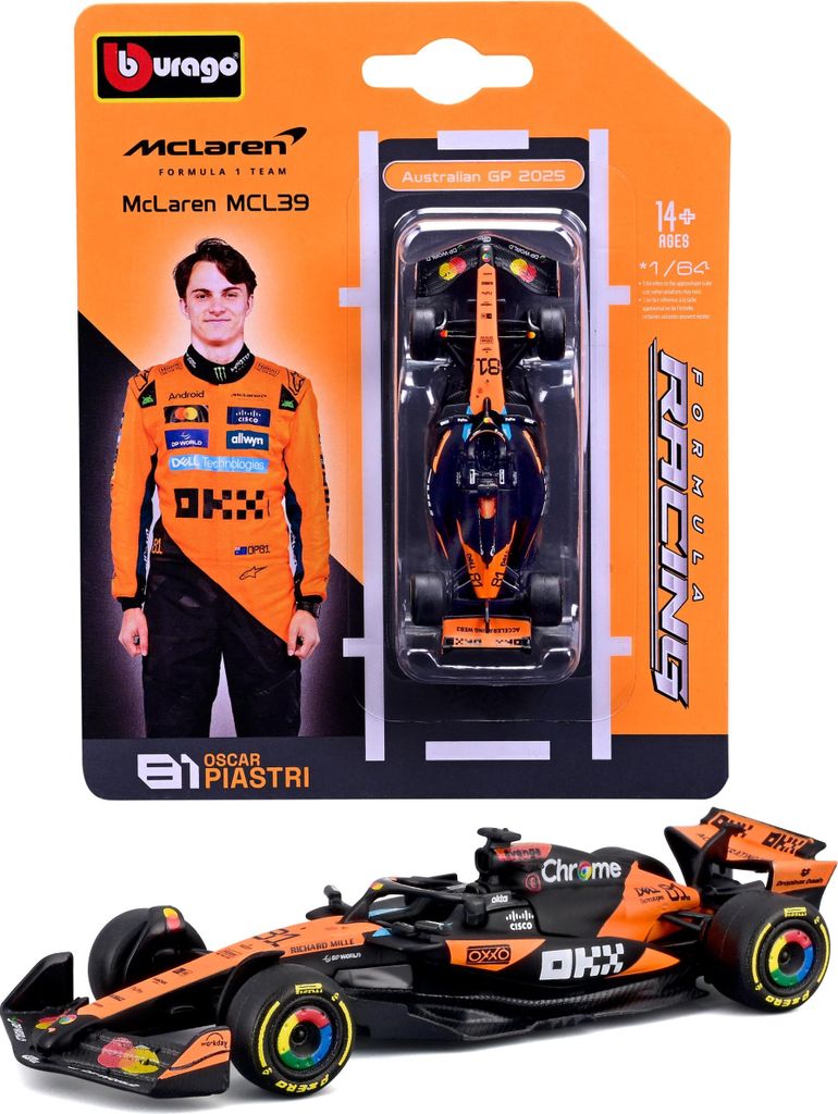 Bburago McLaren F1 MCL39 (2025) – Oscar Piastri #81 – GP Australien – Modellauto 1:64