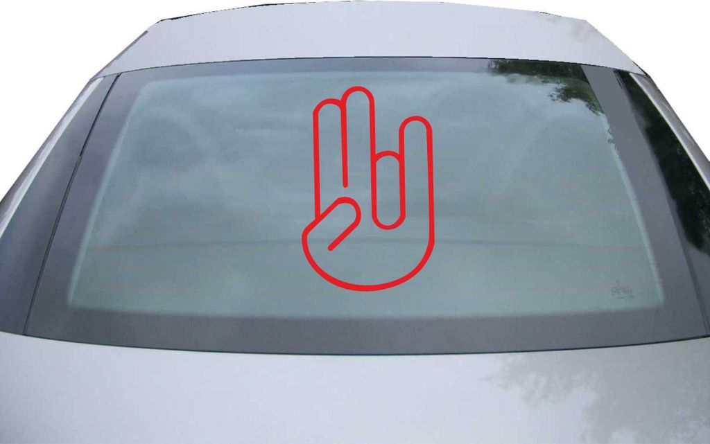 Indigos UG - Aufkleber Heckscheibe & Motorklappe DE2057 - rot - 600x388 mm - The Shocker Hand - Auto Scheiben Fenster Heckklappe Tuning Racing JDM ...