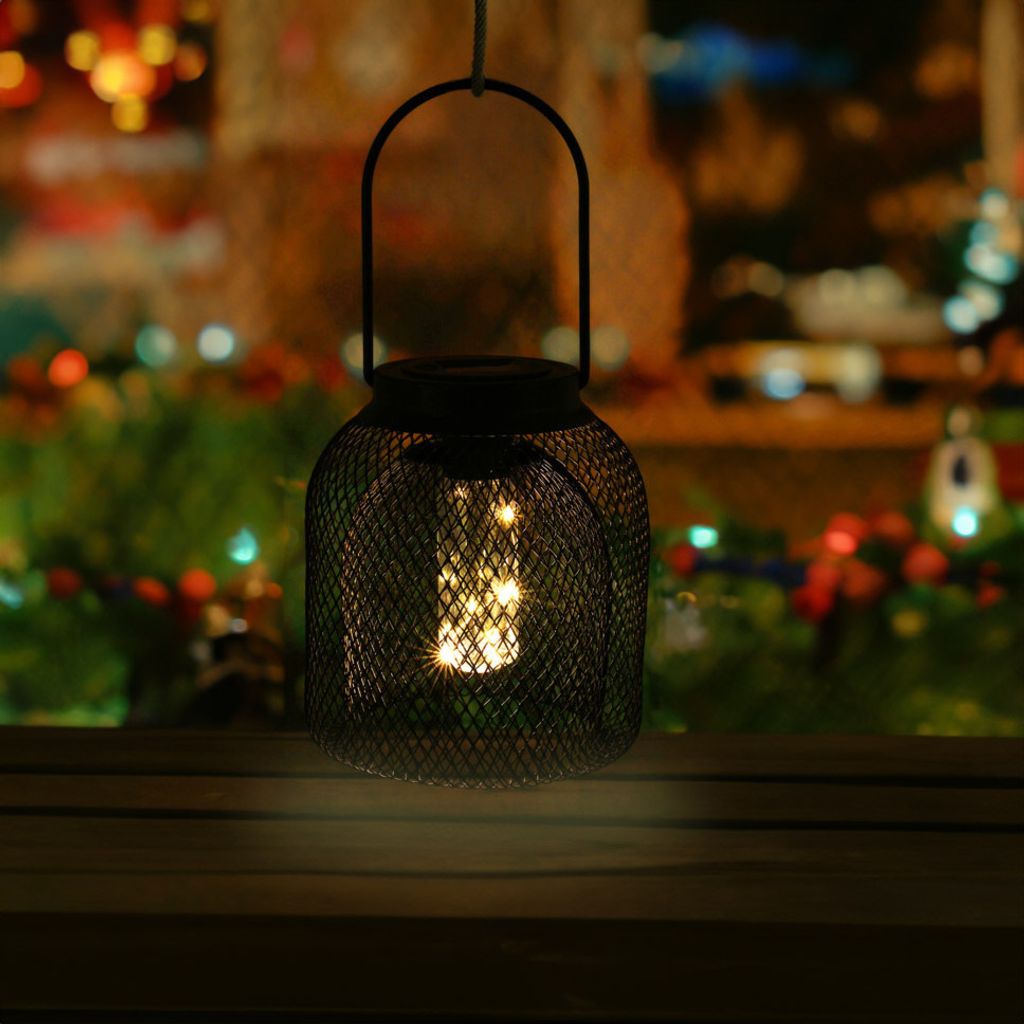 LED Solar Hängeleuchte warmweiß - 22 cm - Gartenlampe aus Produktbild 3