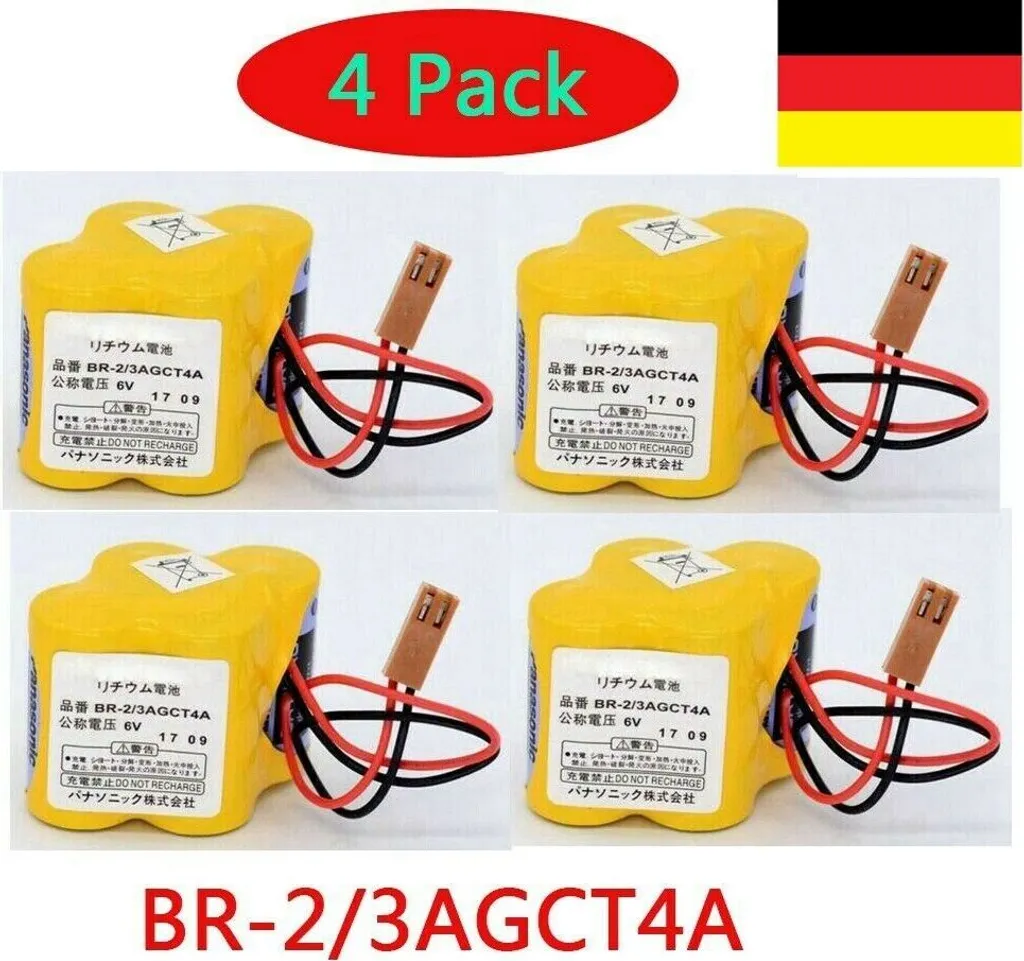 Pack 4 Piles Lithium 6V 4400mAh PLC pour Machine CNC Fanuc Série A98L