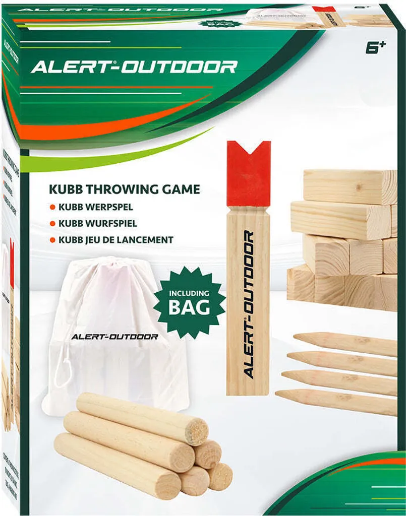 Kubb Jeu de Lancer Tactique en Bois Massif avec Sac de Transport Pratique
