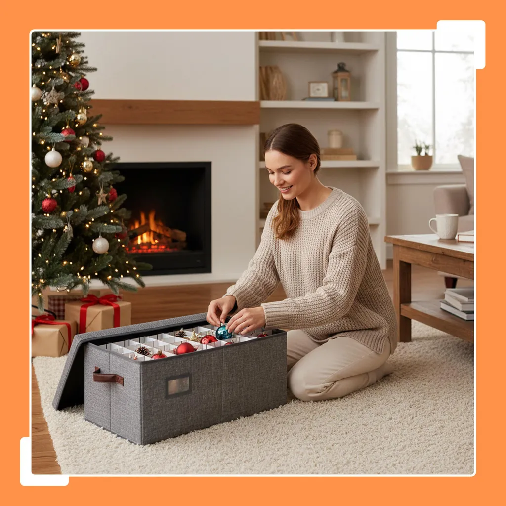Relaxdays Boîte de Rangement Boules de Noël avec Compartiments Modulables - 2