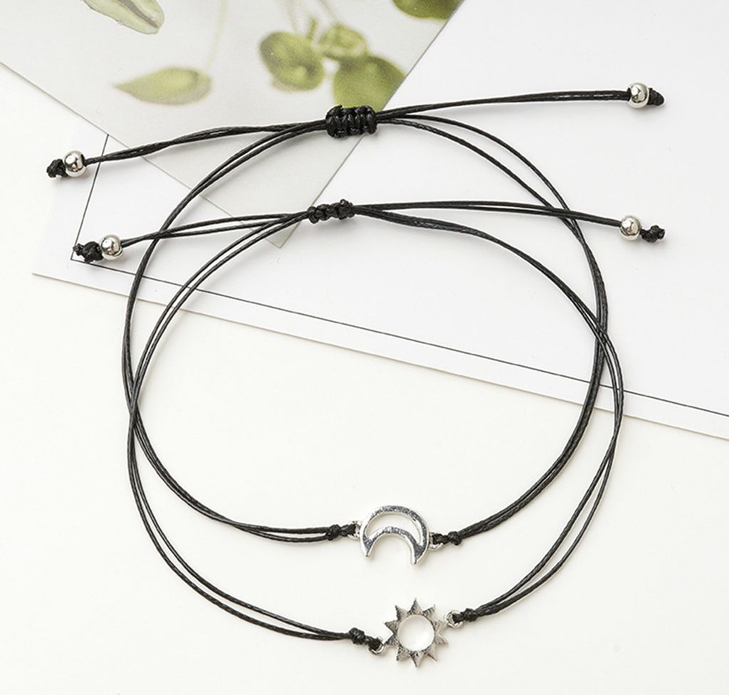 2 Stück Uni Mond Sonne Stil verstellbares Paar Armband Freund Geschenk Zubehör
