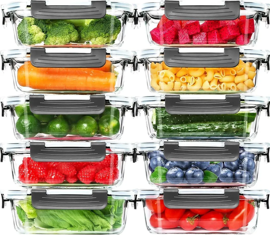 Skroam Vetro 640ml: 20 Pezzi per la Cucina - Set Ermetico per Avanzi