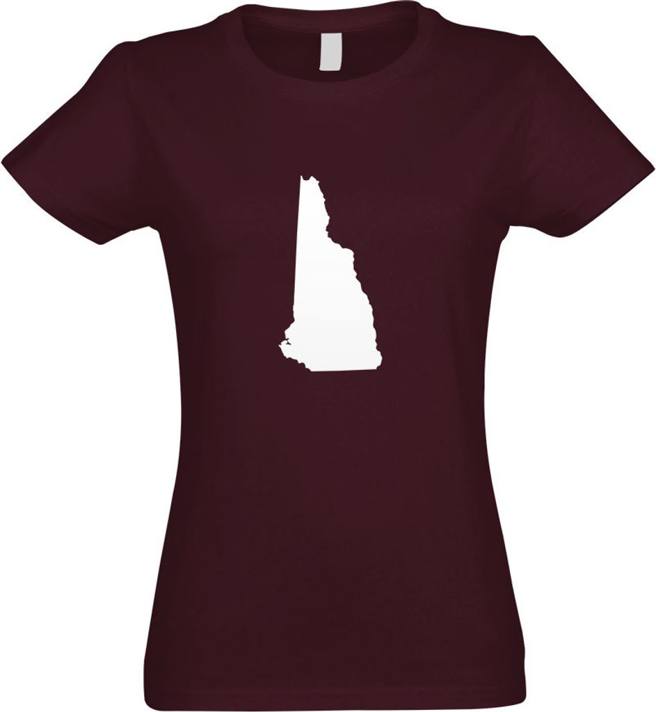 Kiwistar - T-Shirt tailliert - Damen - Burgund - USA - Bundesstaat - New Hampshire - mit Motiv Bedruckt - Funshirt Design - Sport - Freizeit - Dame...