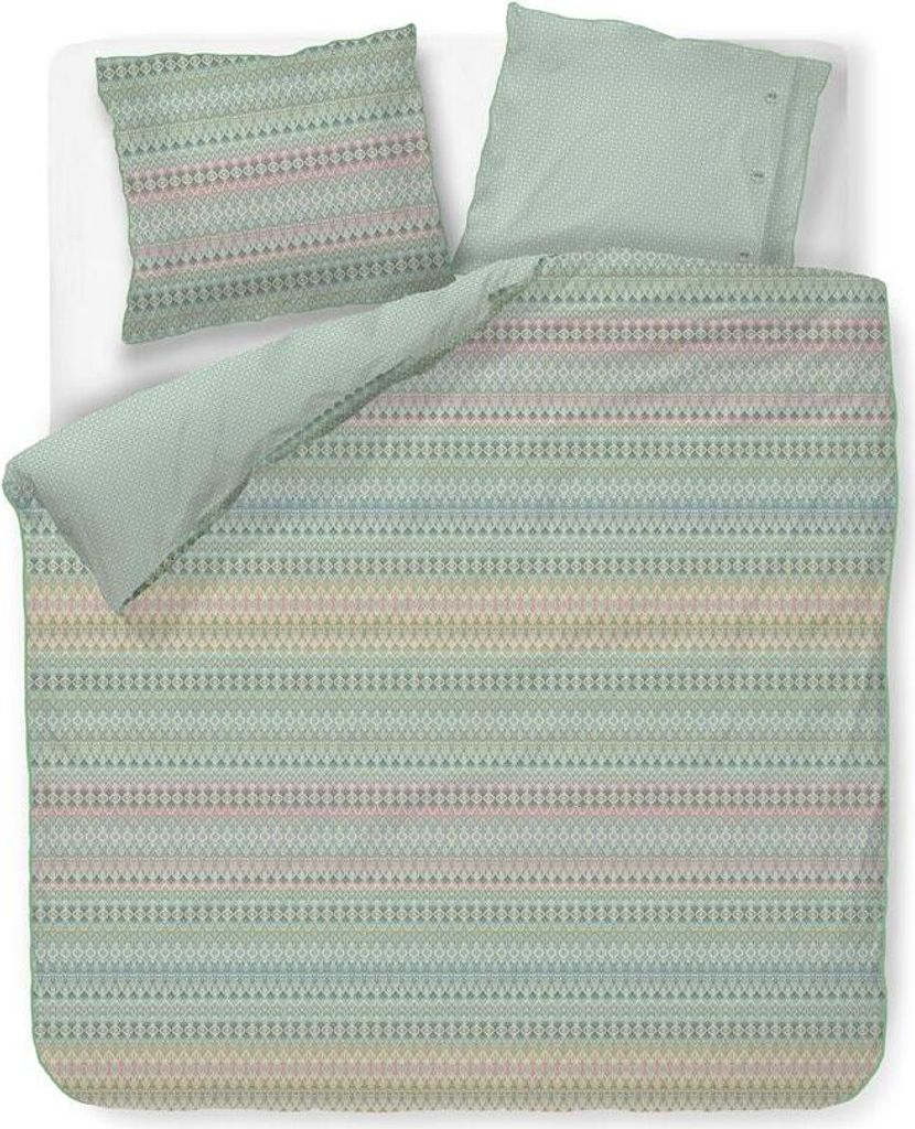 Pip Studio Bettwäsche-Garnitur Ashanti Farbe Grün Größe 200x200+2x80x80