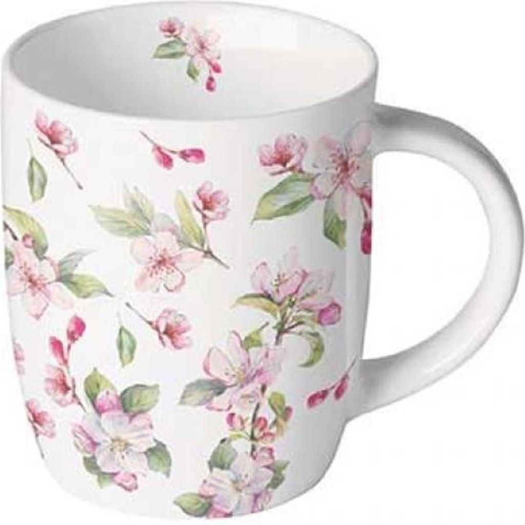Ambiente Becher 0,2l Frühlingsblüte weiß
