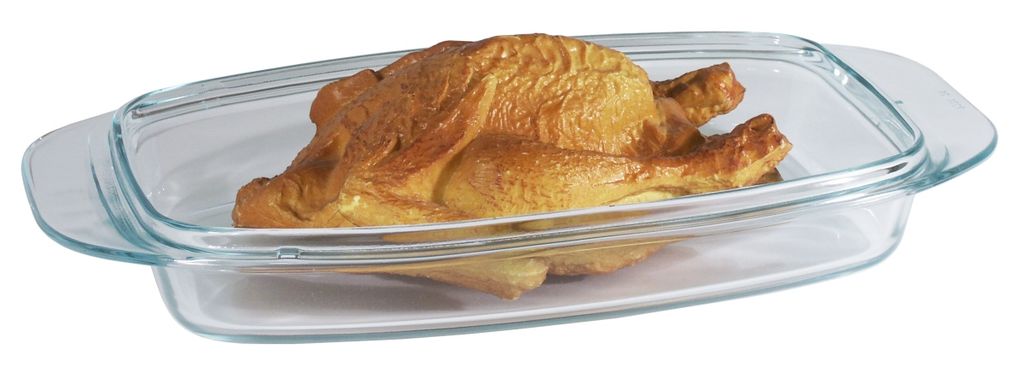 Bräter, rechteckig, mit Glasdeckel, hochwertige Qualität, 33x21 cm, 4 l Volumen : Glasdeckel Variante: Glasdeckel