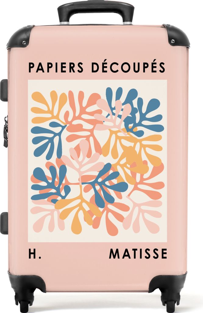 NoBoringSuitcases.com Großer Koffer - Kunst - Matisse - Blätter - Pastell - Modern - Kombinationsschloss TSA - Hartschalen Trolley 4 Rollen - 7...