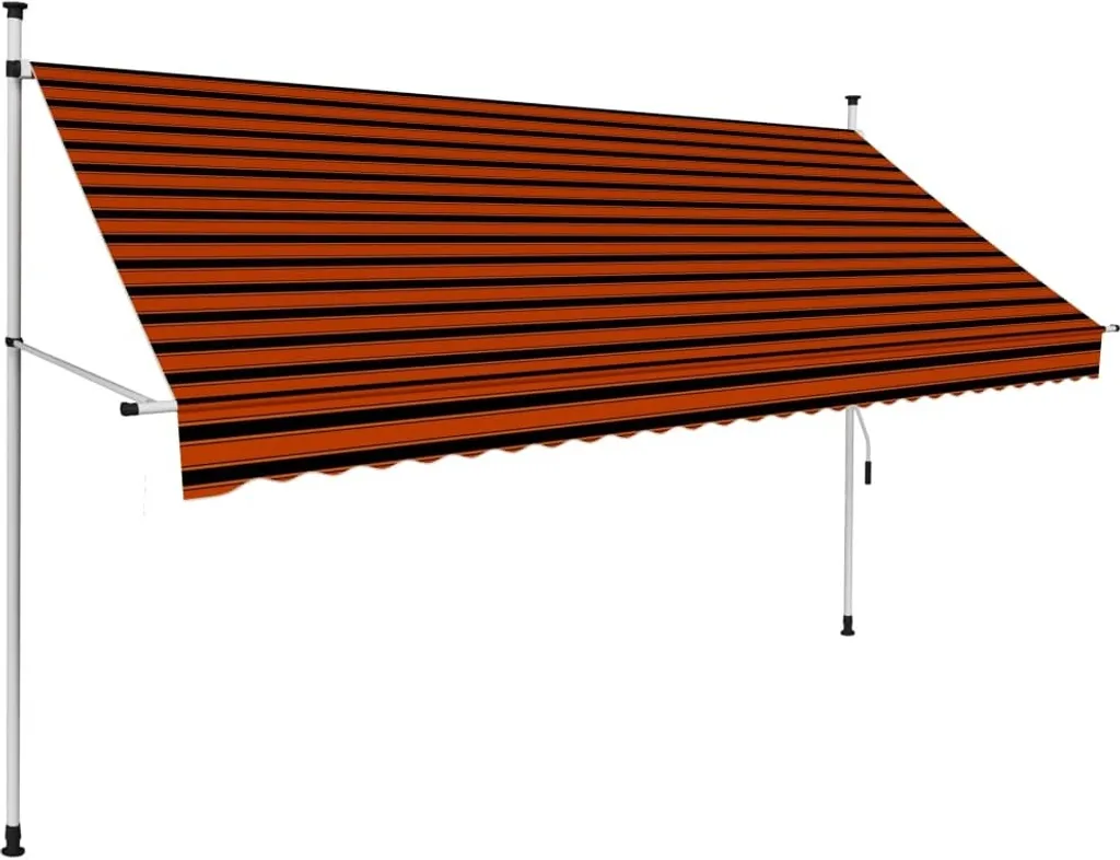 Tenda da sole retrattile azionata a mano 300 cm Arancione e marrone