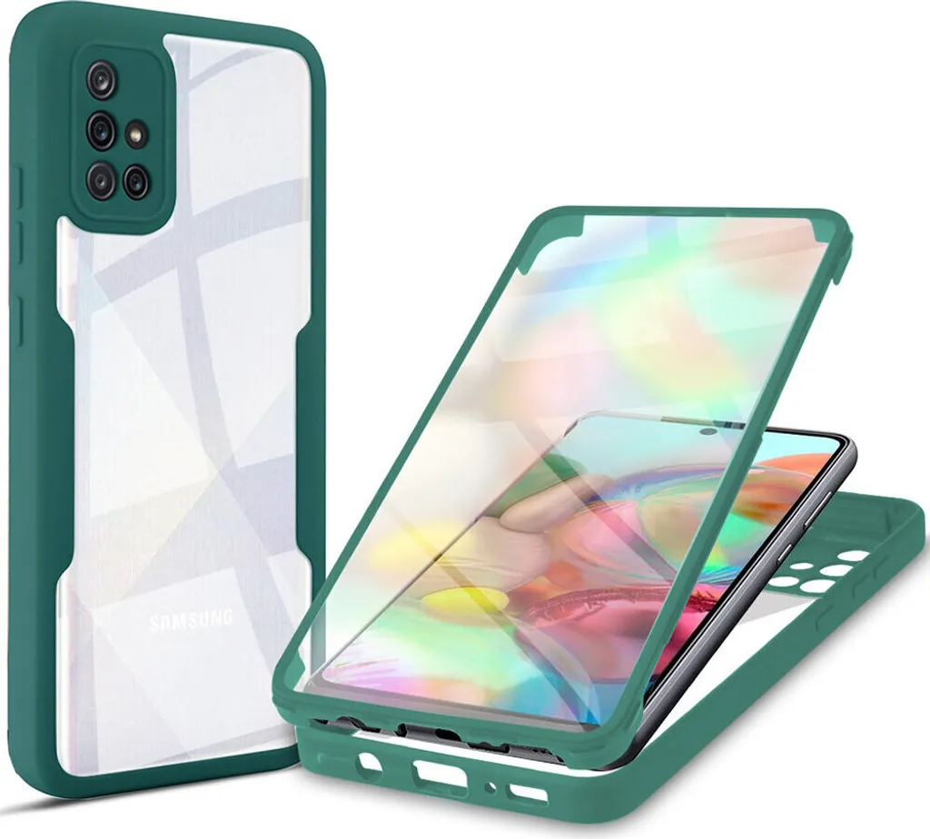 Custodia Rugged Samsung A71 4G Verde Militare Protezione Totale 360