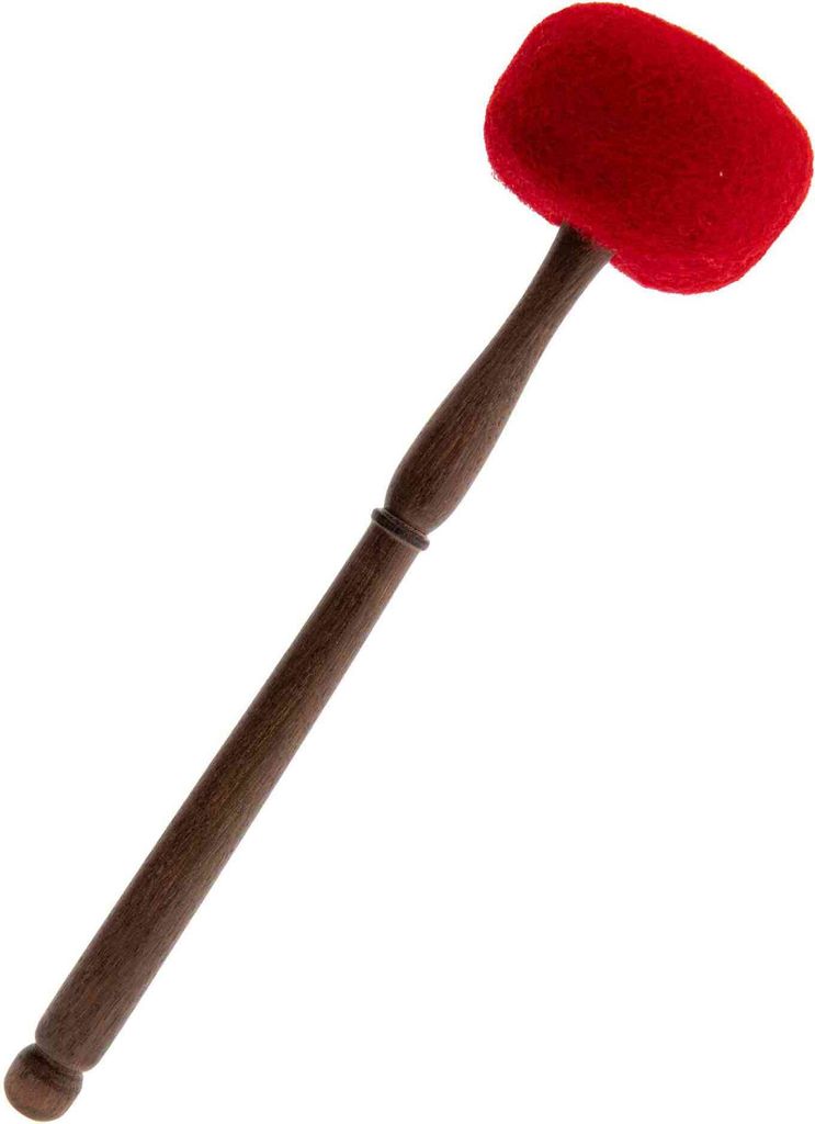 35cm Klöppel aus Holz mit rotem Filz - Klangstab, präziser Klang und sanfte Töne