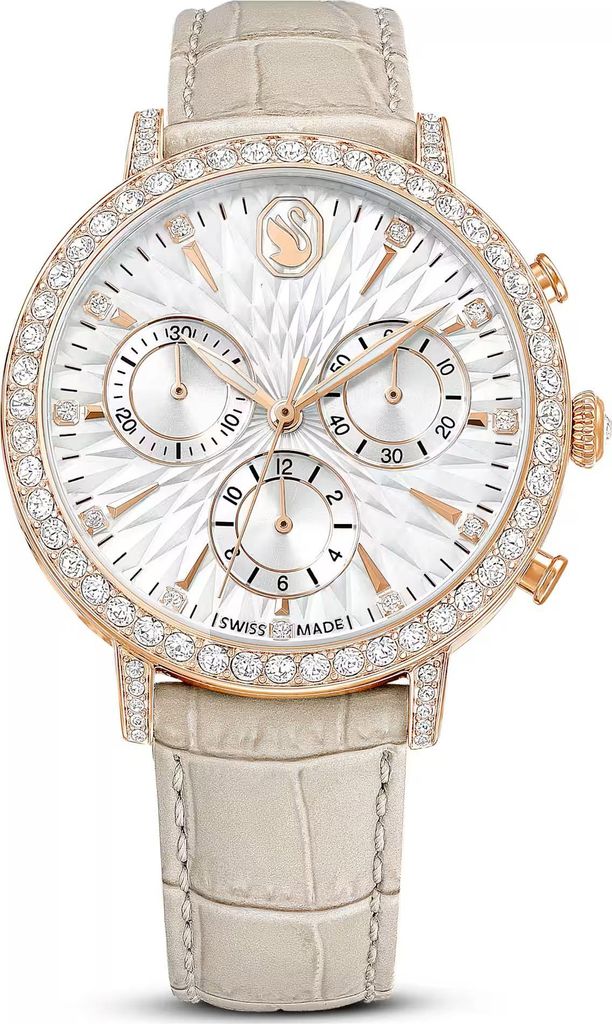 Swarovski Damenuhr Matrix Tennis Chrono Roségold/Beige Produktbild 