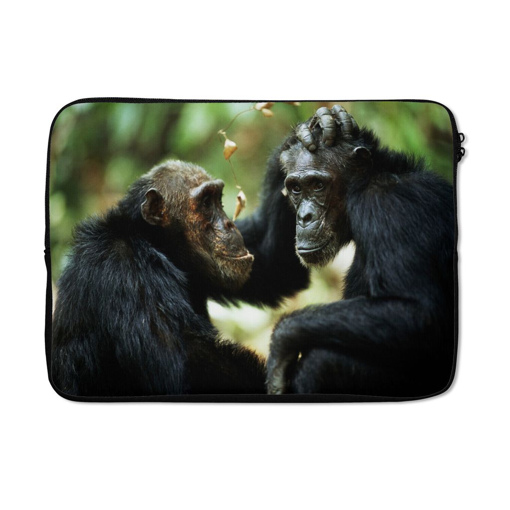 MuchoWow Laptop Hülle 14 ZollZwei Schimpansen Laptoptasche - Laptoptasche - Stoßsicher - Schutzhaube