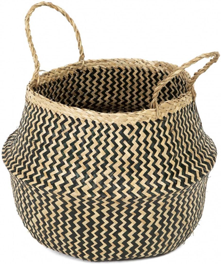 Aufbewahrungskorb mit Griff – Seegras – rund 35 cm – Produktbild 