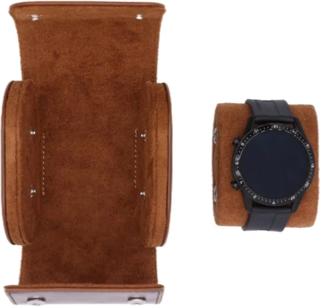 INF Custodia da Viaggio Singola per Orologi in Finto cuoio Portatile Marrone