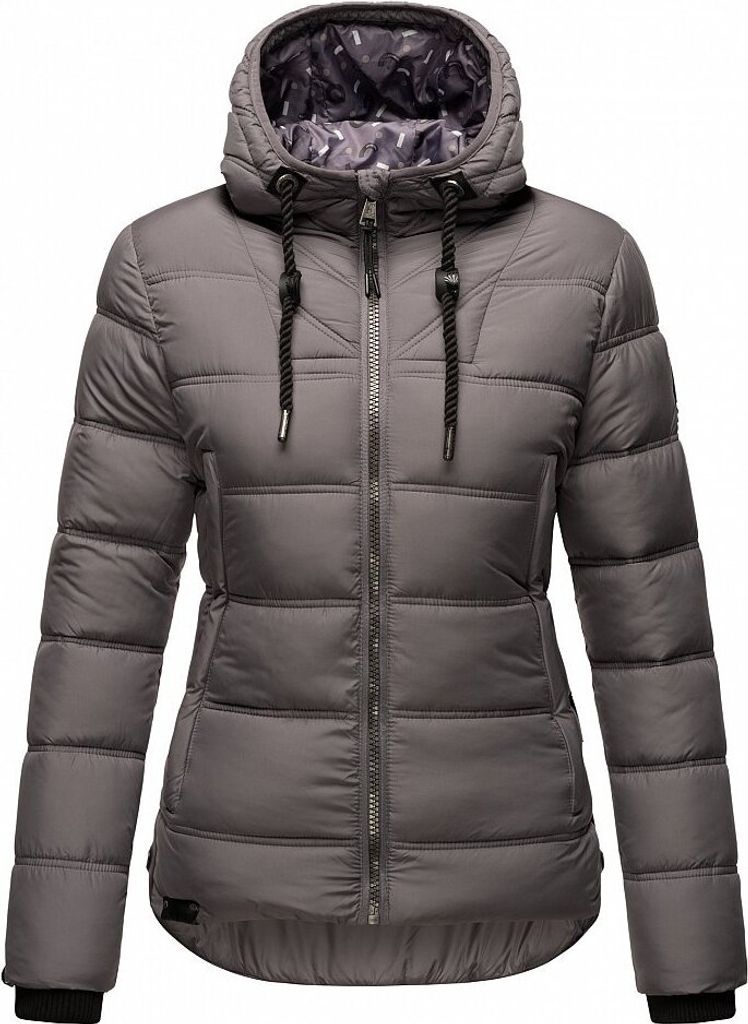 Navahoo Damen Winter Stepp Jacke Parka Mantel Winterjacke gefüttert Renesmee Dunkel Grau Gr. 34 - XS