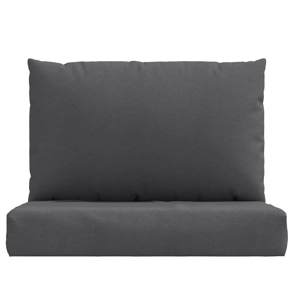 Coussin palette anthracite mélangé en tissu épais 2 pcs robuste