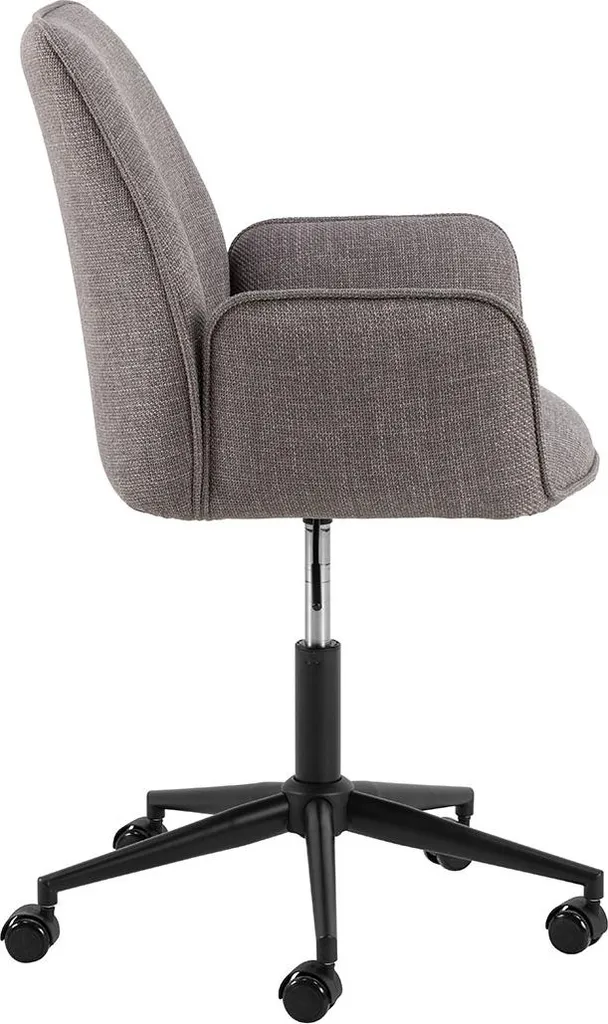 Chaise Glenda tissu brun gris clair - Assise réglable et confortable