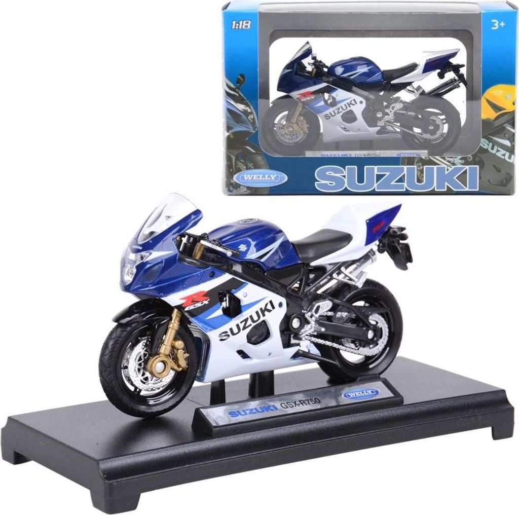 Suzuki GSX-R 750 Motorradmodell Maßstab 1:18 Welly Produktbild 