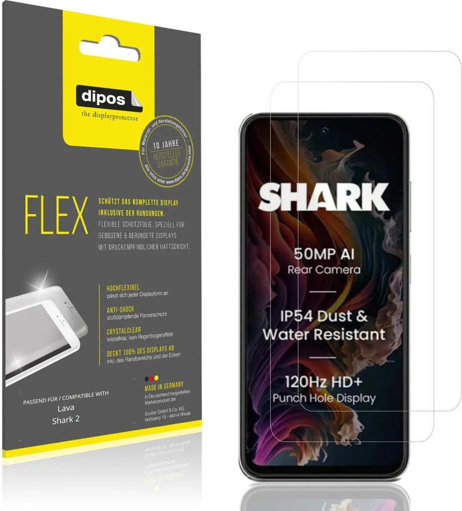 Kit 2 Pellicole dipos Flex per Lava Shark 2 | Shockproof & Full Coverage