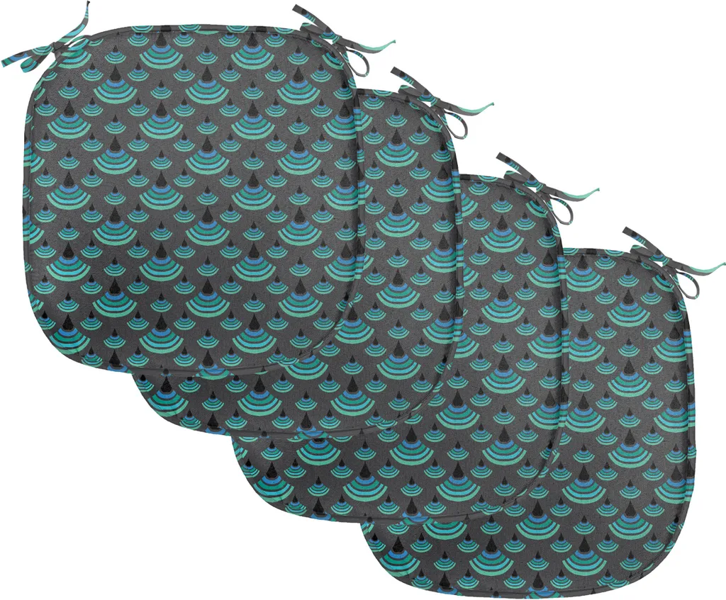 ABAKUHAUS Lot de 4 Coussins de Chaise Géométriques 40x40cm Gris et Vert