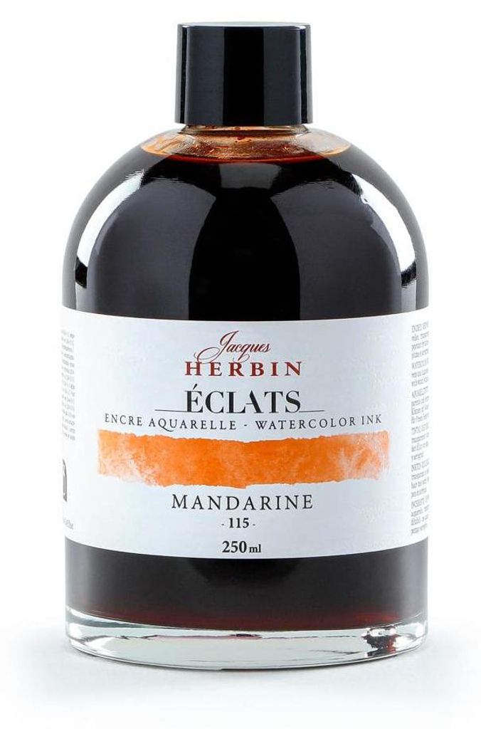 Clairefontaine Tinte eclats Mandarine 250ml Glasflasche für Aquarellpapier und Karton, mischbar