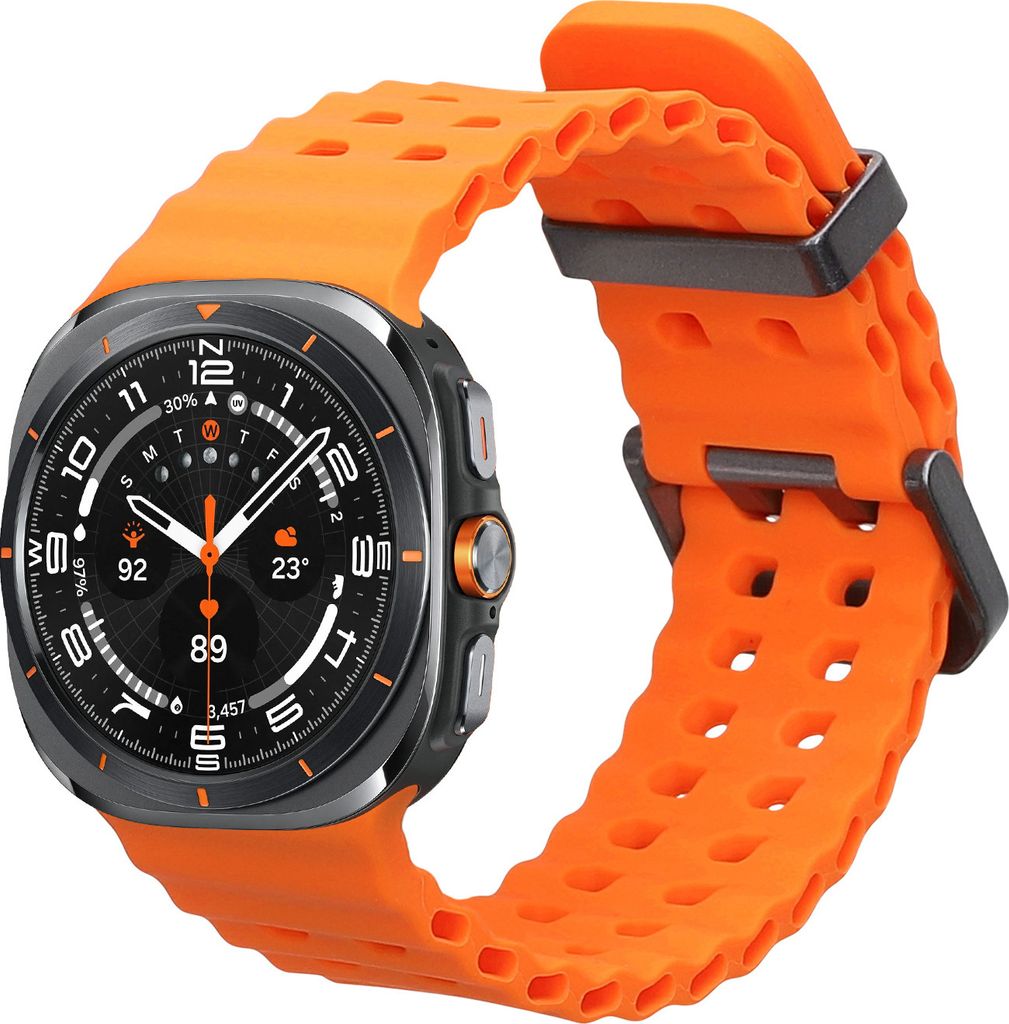 kwmobile Ersatzarmband kompatibel mit Samsung Galaxy Watch Ultra 47mm Armband - Fitnesstracker Band aus Silikon in Orange