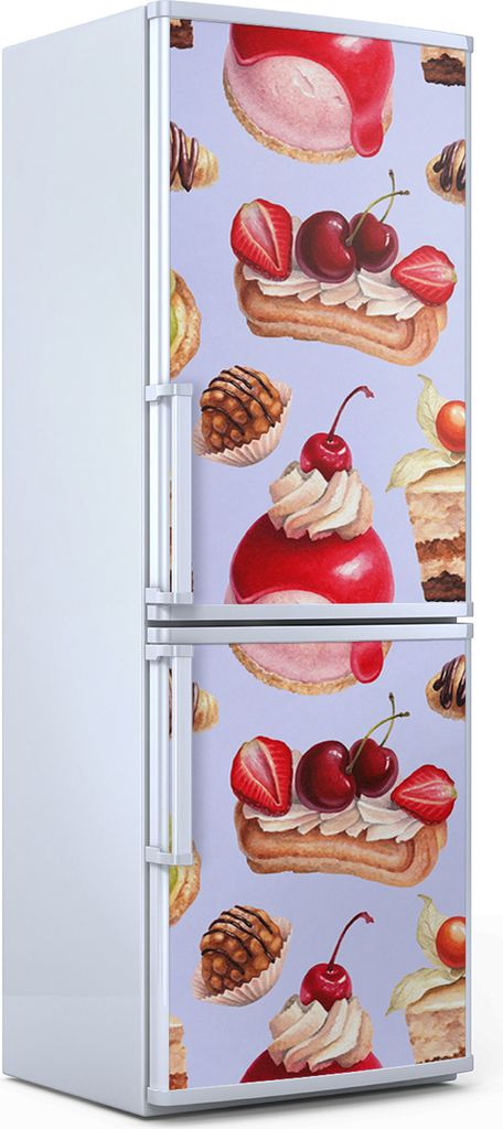 Magnete Dekorative - 60 cm x 180 cm - Küche Magnetmatte Kühlschrankmagnete - Desserts Erdbeere Hörnchen