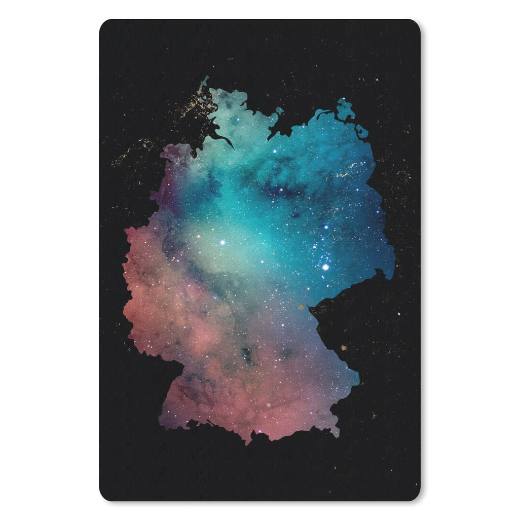 MuchoWow Mauspad Mousepad Karte - Deutschland - Galaxie 18x27 cm - Mousepads - Maus Mat - Pad - Mausunterlage